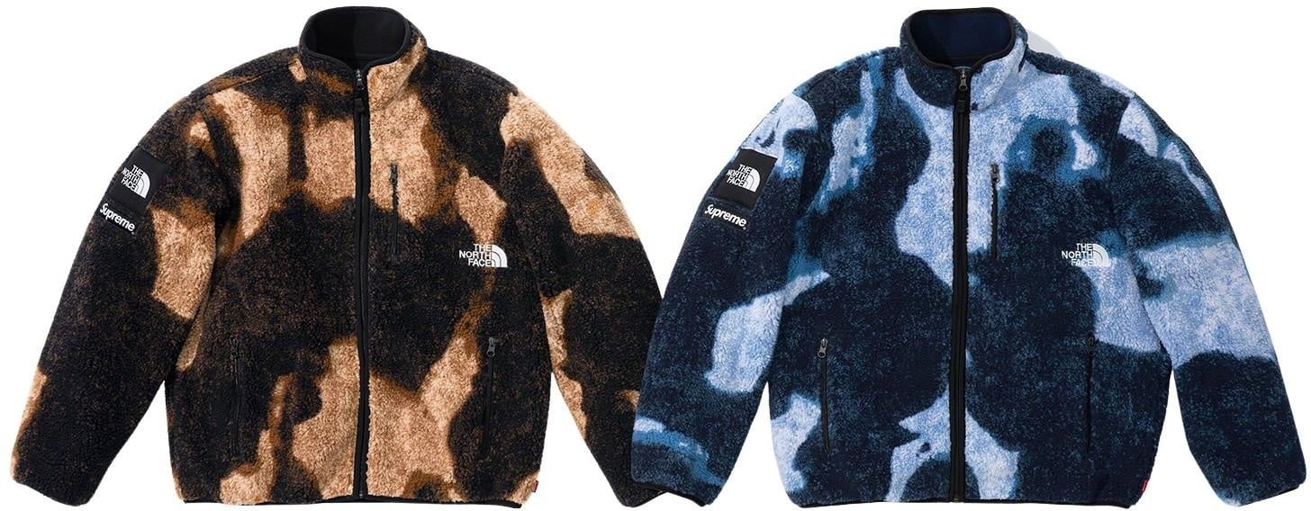 Supreme®/The North Face® Bleached Denim Print Fleece Jacket